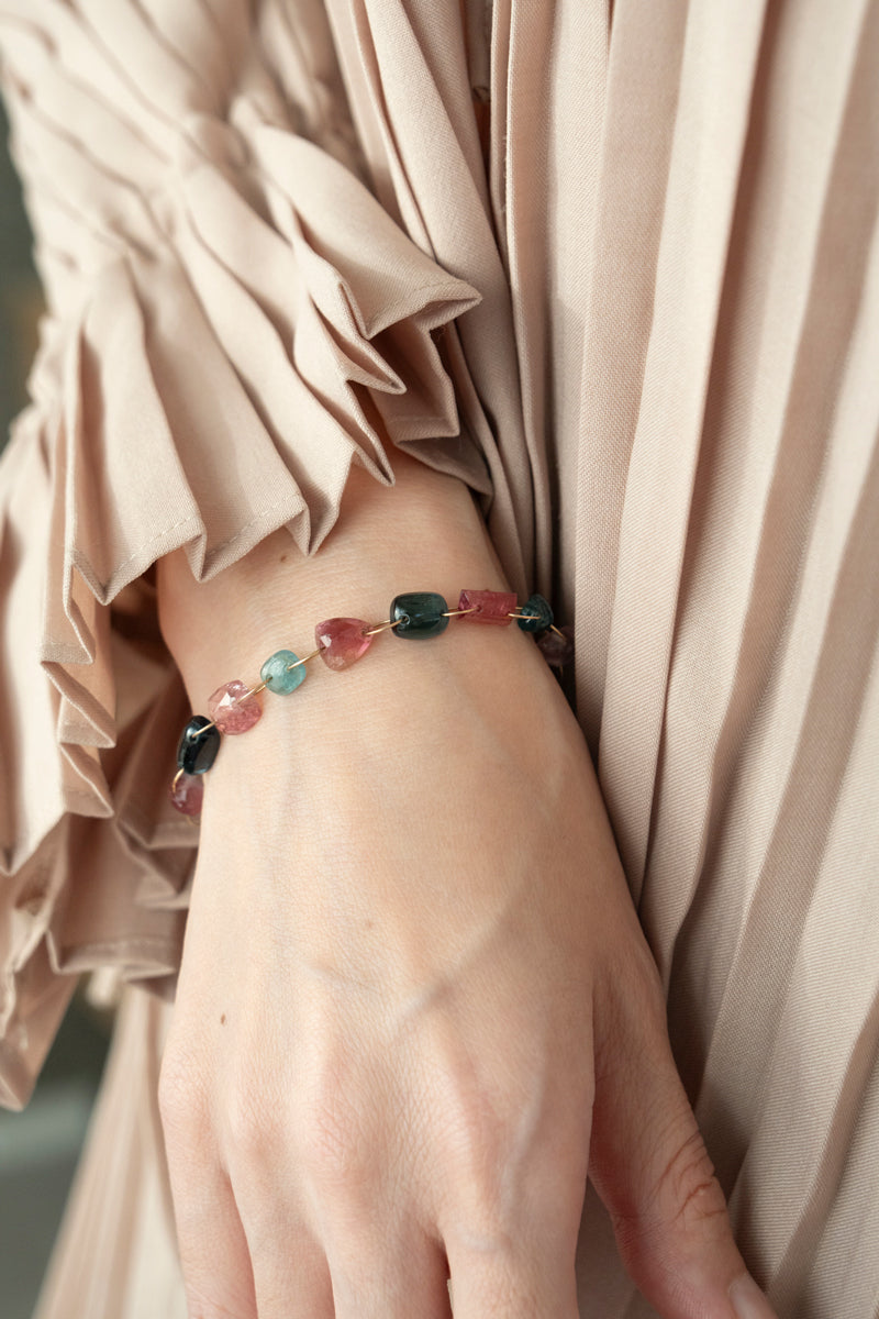 bohem Multi Color Tourmaline Bracelet /K10
