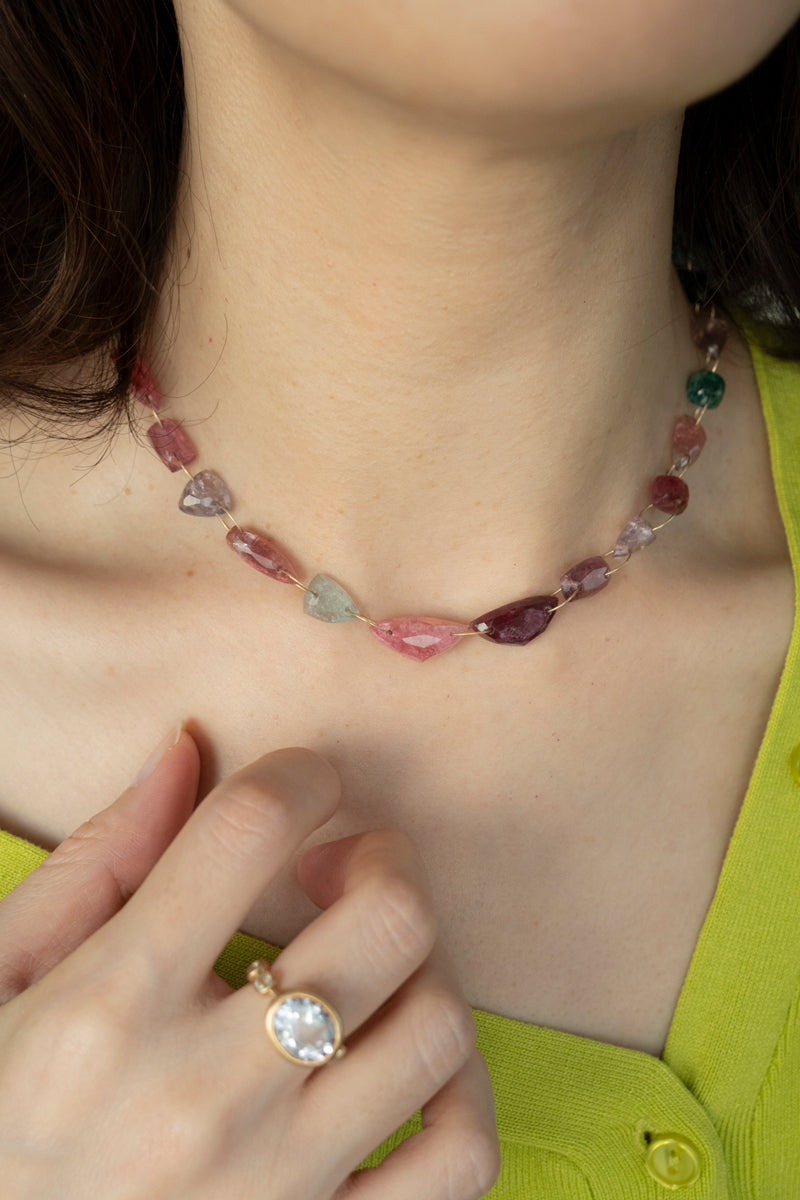 bohem Multi Color Tourmaline Necklace /K10