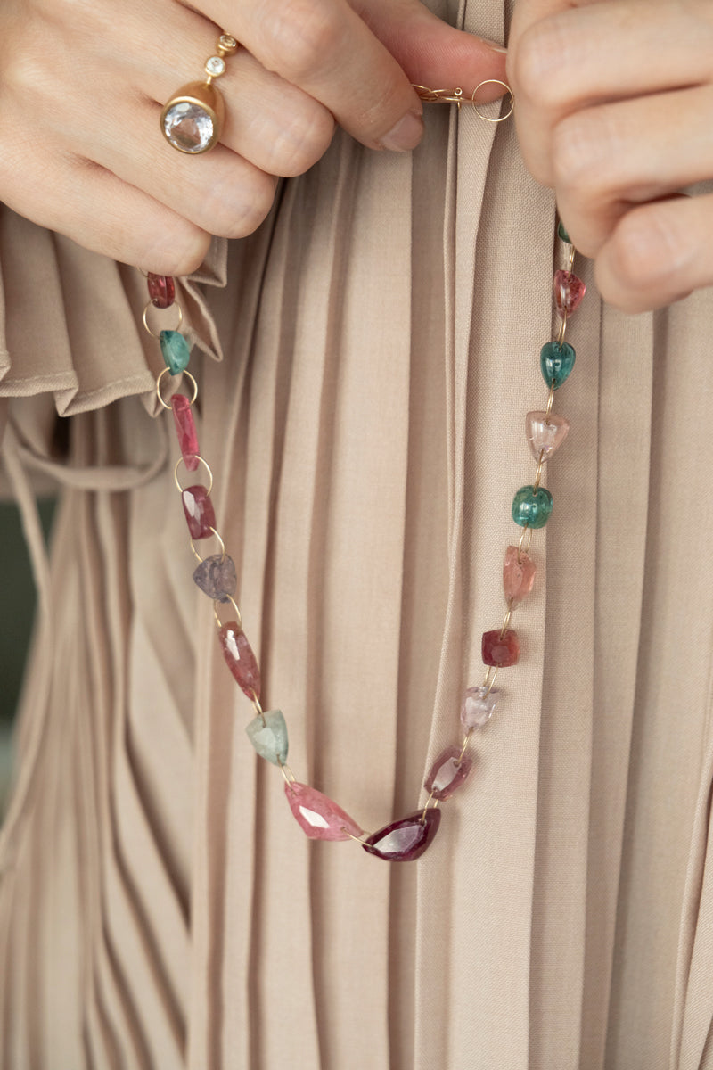 bohem Multi Color Tourmaline Necklace /K10