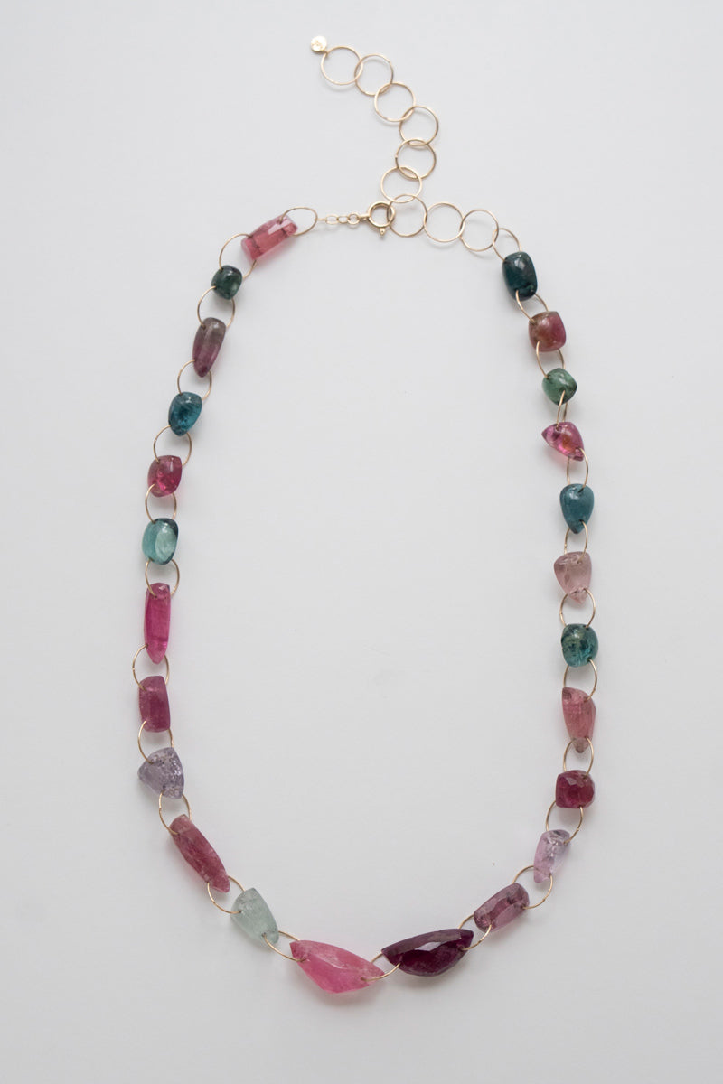 bohem Multi Color Tourmaline Necklace /K10