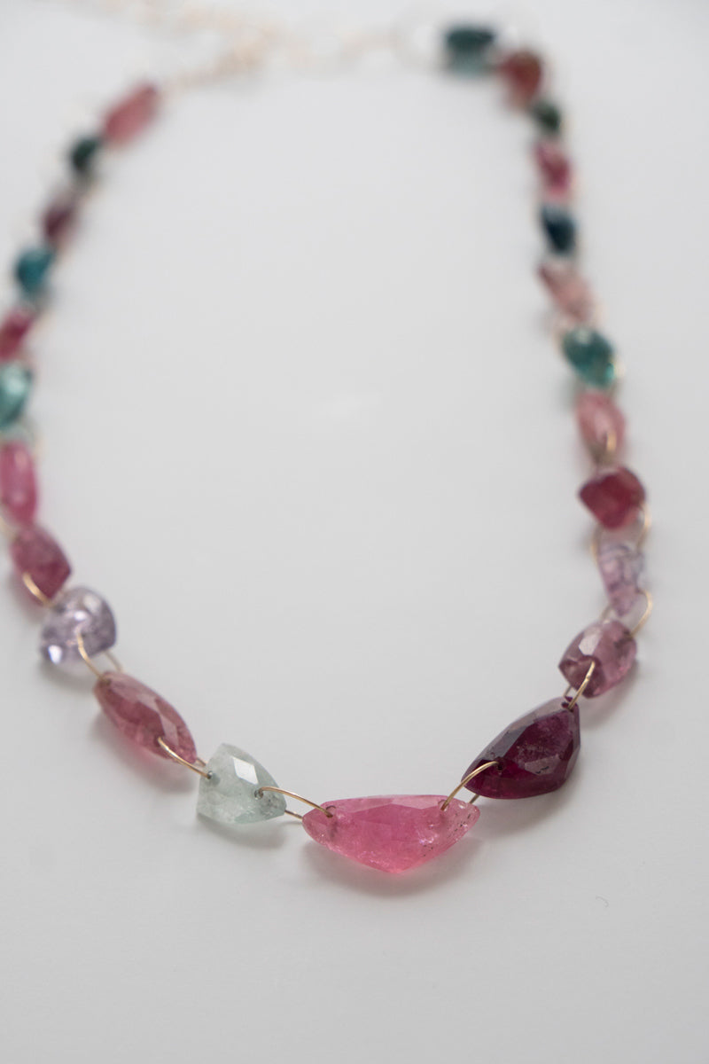 bohem Multi Color Tourmaline Necklace /K10