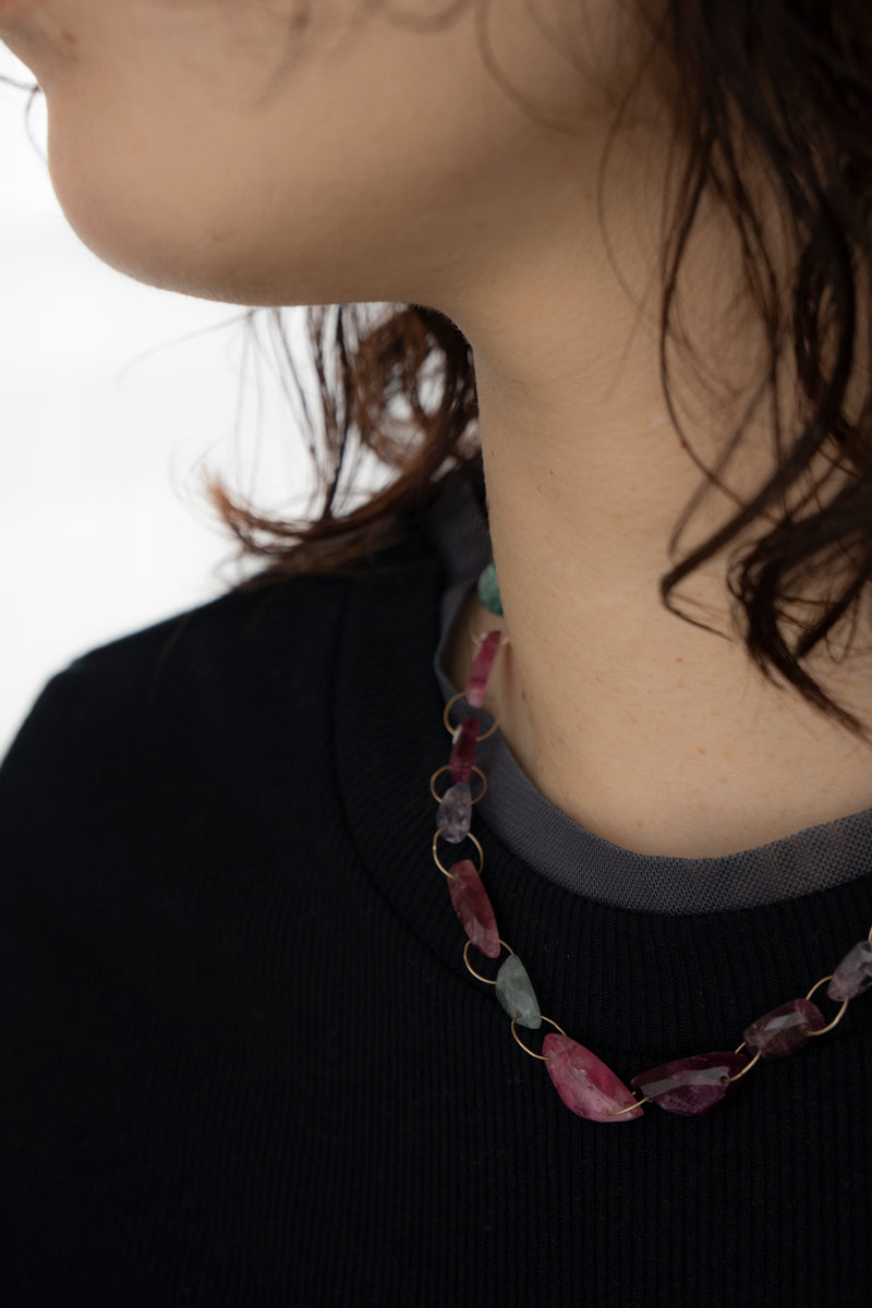 bohem Multi Color Tourmaline Necklace /K10