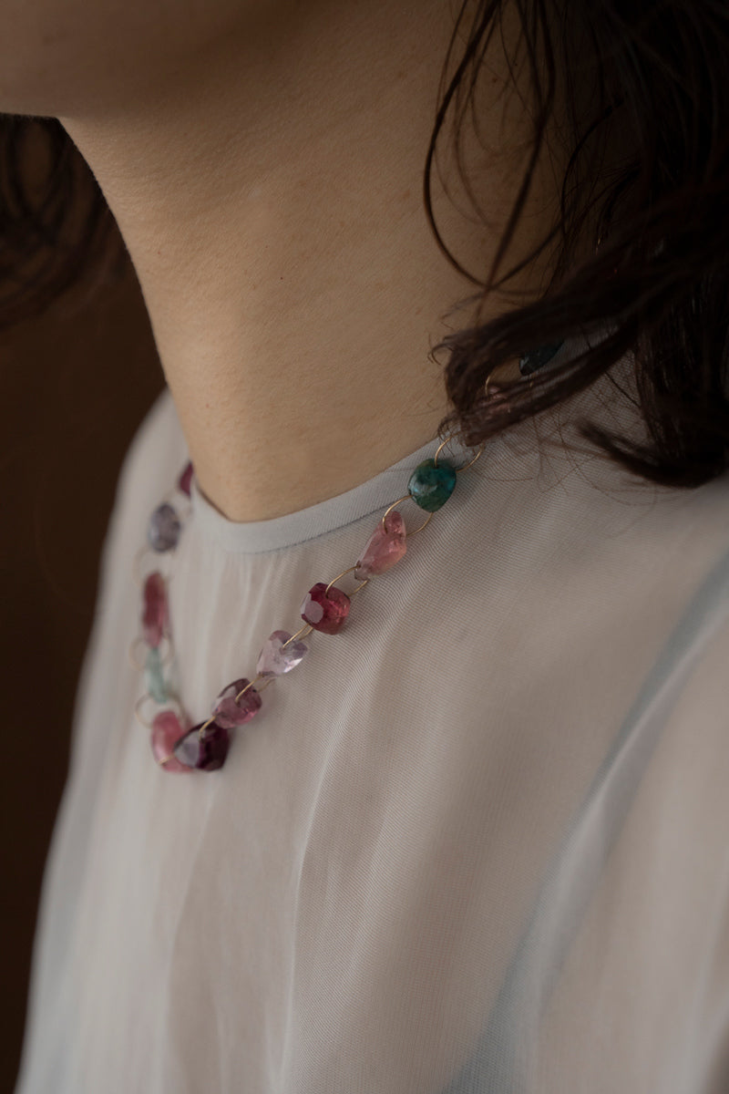 bohem Multi Color Tourmaline Necklace /K10