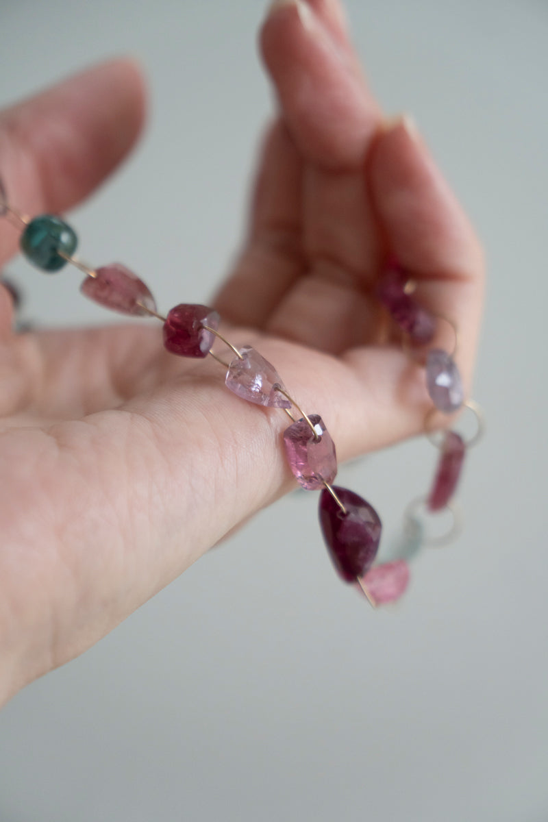 bohem Multi Color Tourmaline Necklace /K10