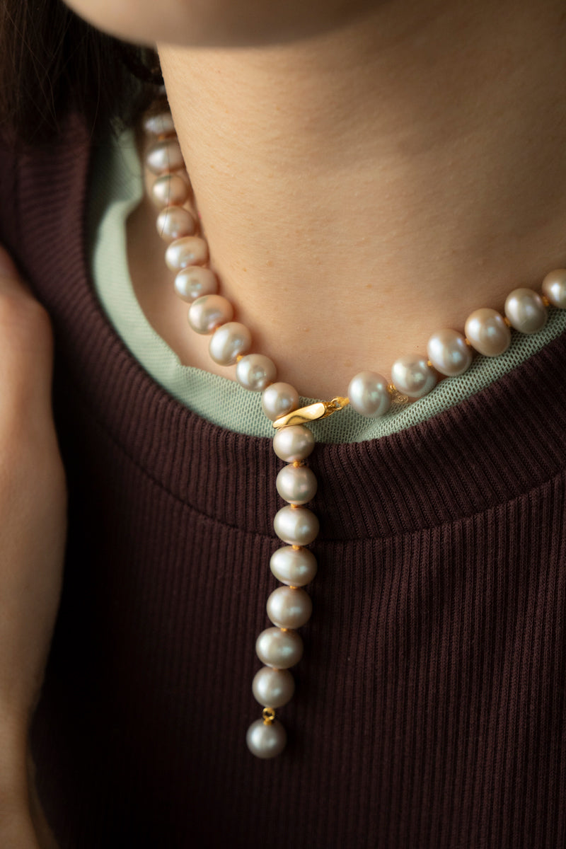 bohem Fresh Pearl Short Necklace Yellow