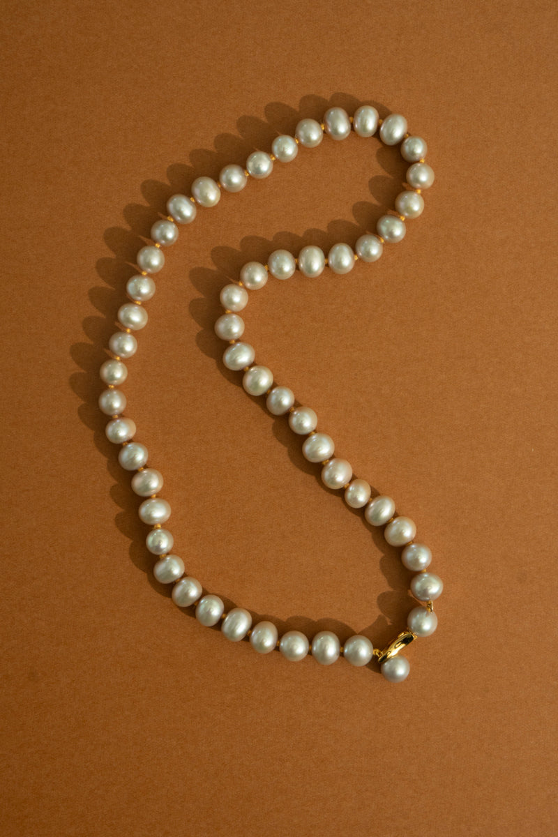 bohem Fresh Pearl Short Necklace Yellow