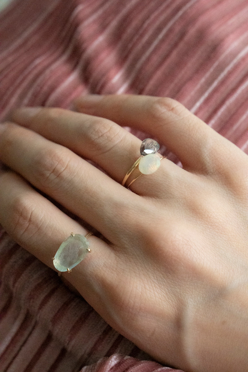 patchouli special order bohem Loose Stone Super seven quartz ring /K10