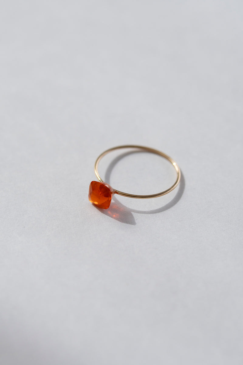 patchouli別注 bohem Loose Stone Fire opal ring ファイヤーオパールリング/K10