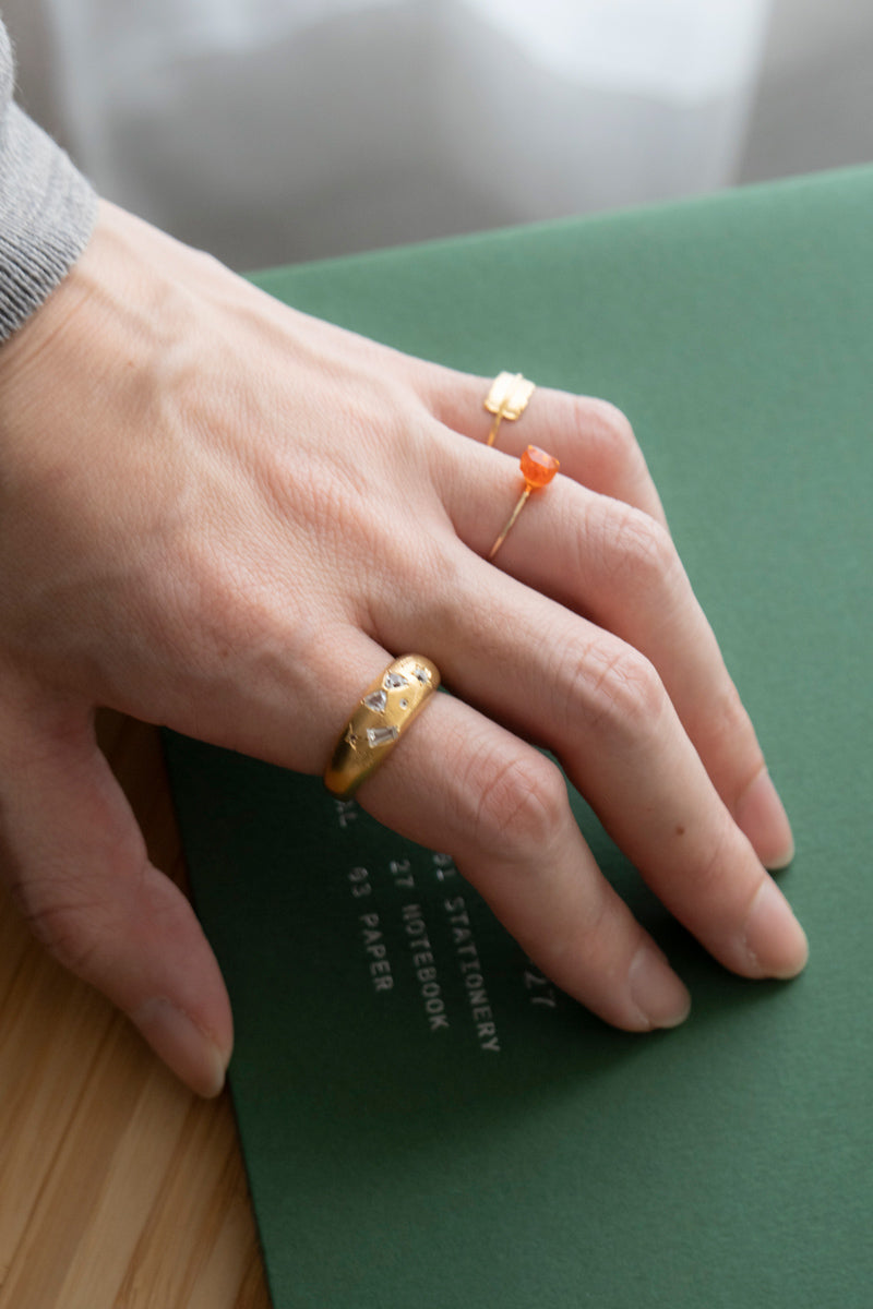 patchouli別注 bohem Loose Stone Fire opal ring ファイヤーオパールリング/K10