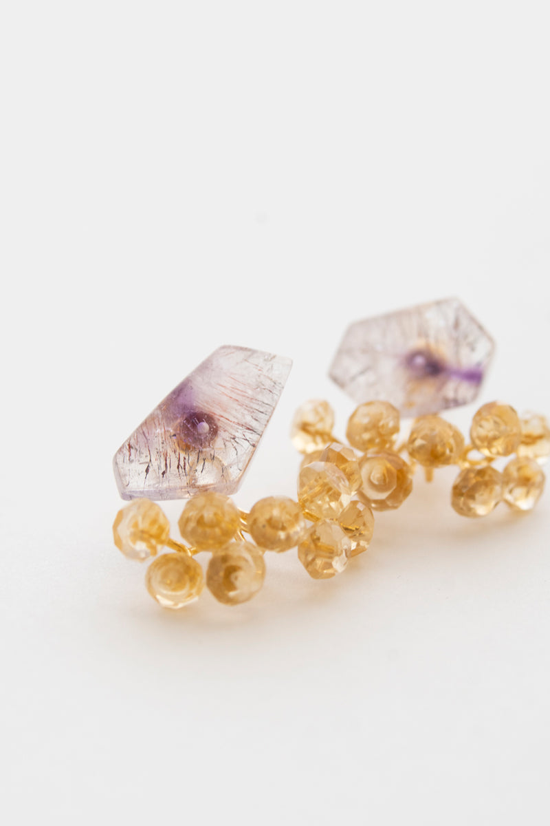 bohem Fairy Earrings Super seven*citrine pierced earrings