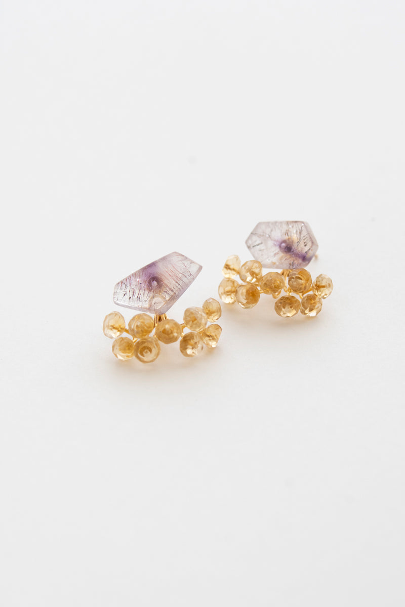 bohem Fairy Earrings Super seven*citrine pierced earrings