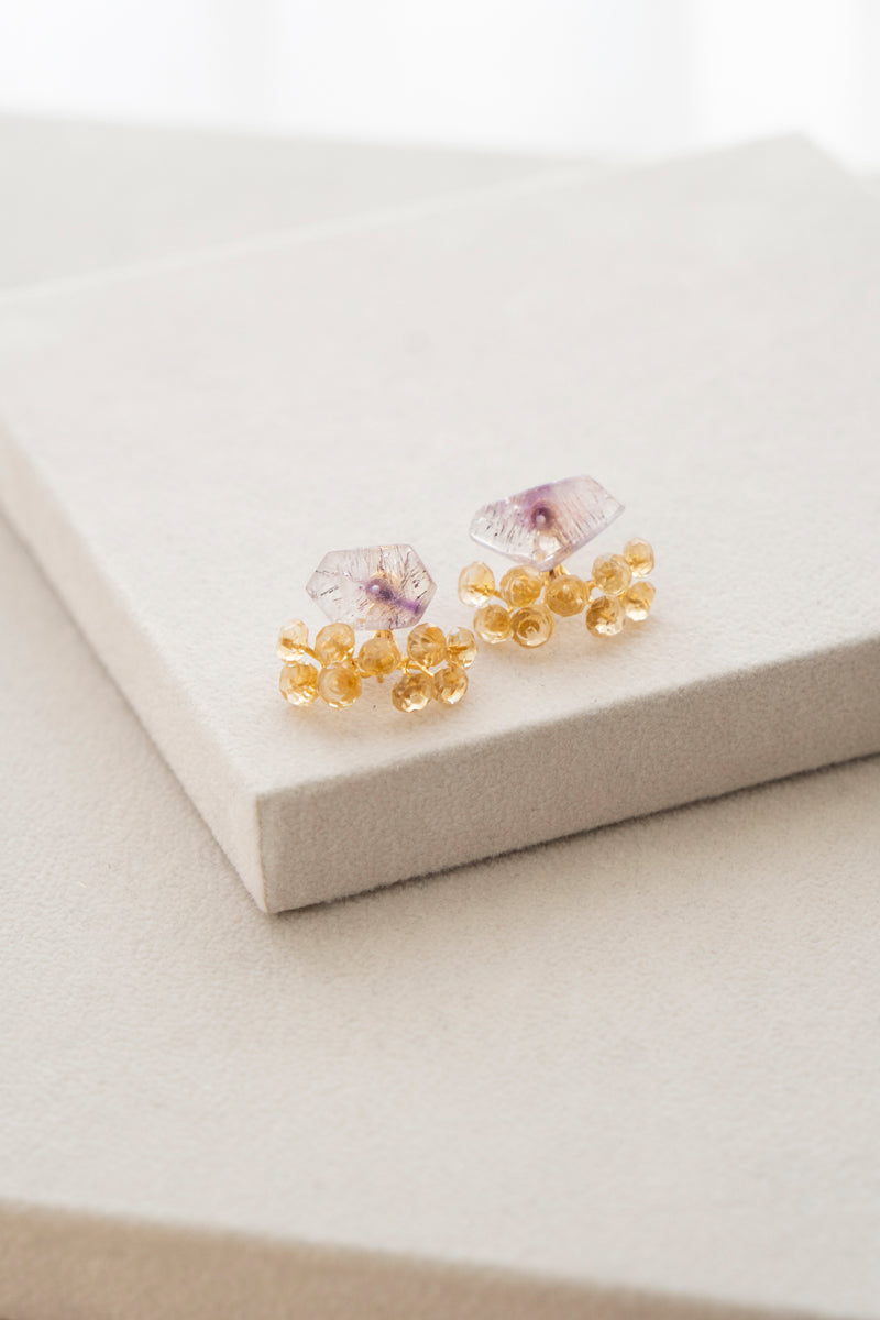 bohem Fairy Earrings Super seven*citrine pierced earrings