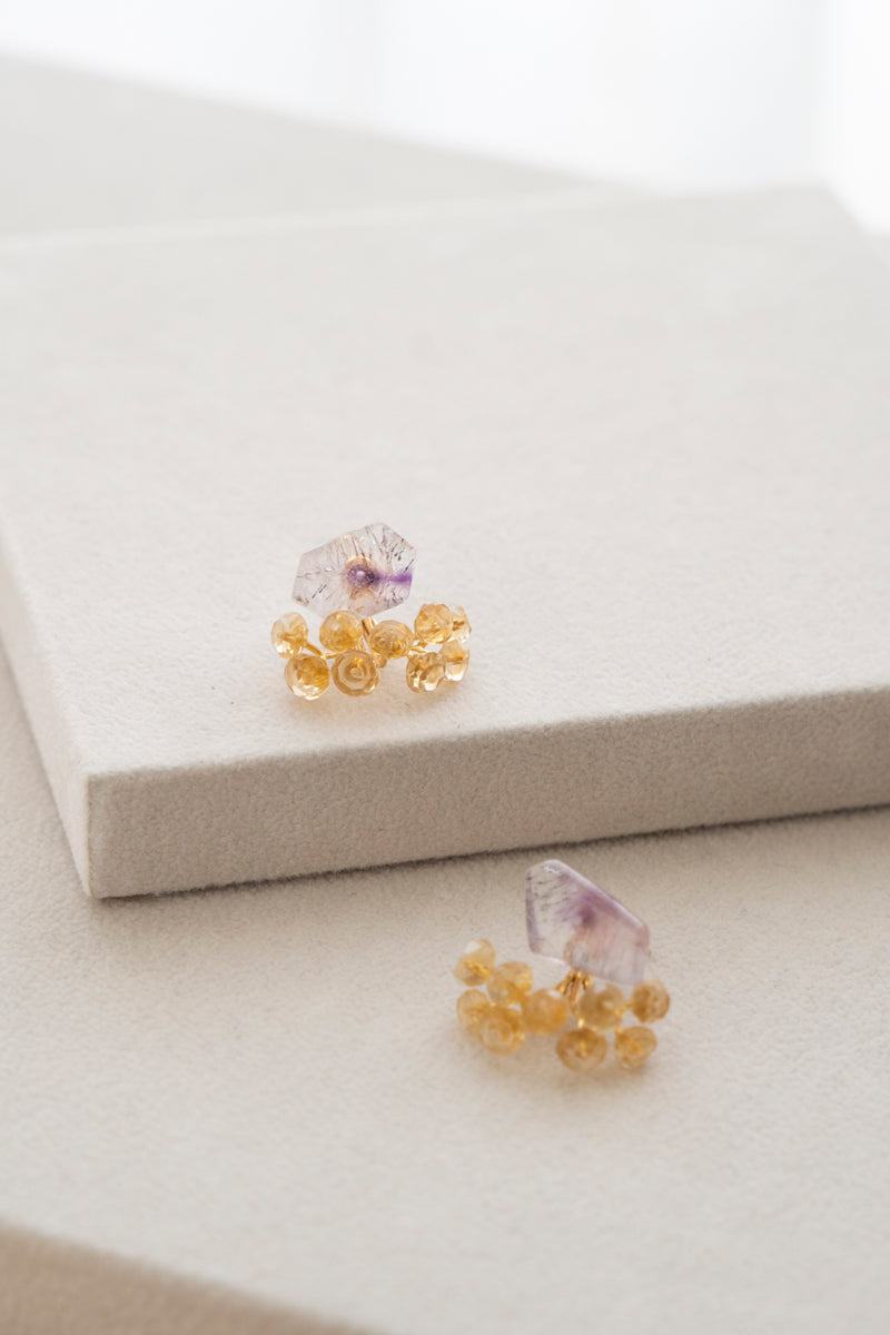 bohem Fairy Earrings Super seven*citrine pierced earrings
