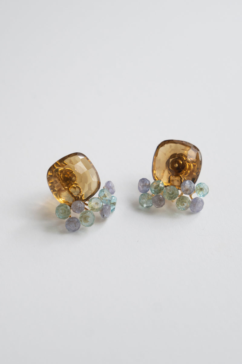 bohem Fairy Earrings Beer Quartz Pierced Earrings