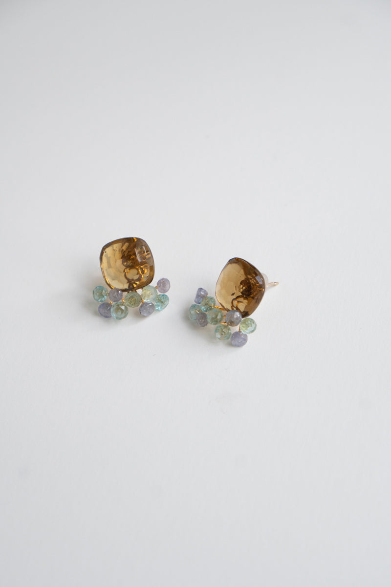 bohem Fairy Earrings Beer Quartz Pierced Earrings