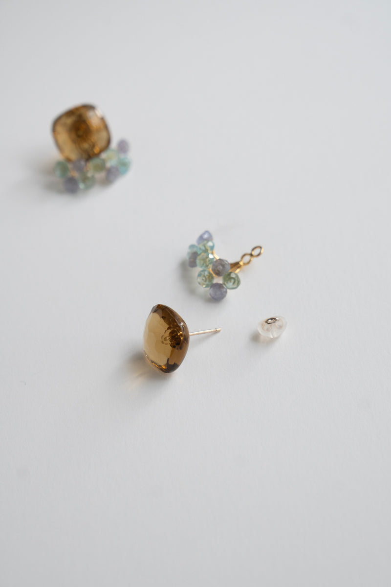 bohem Fairy Earrings Beer Quartz Pierced Earrings