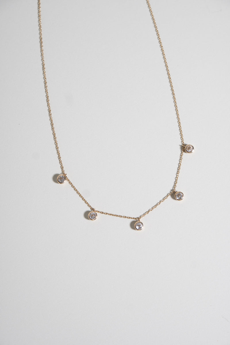 bohem Queen round white topaz necklace ホワイトトパーズネックレス/K10