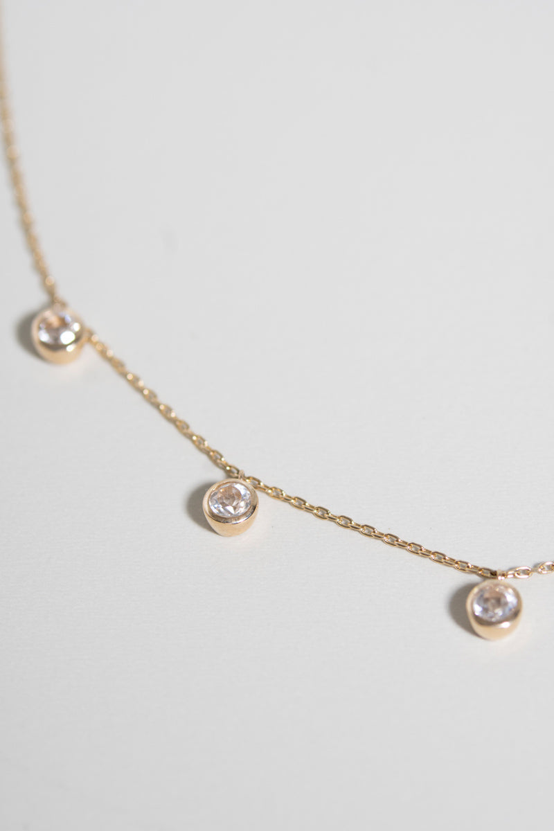 bohem Queen round white topaz necklace ホワイトトパーズネックレス/K10