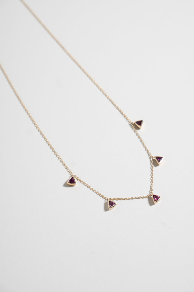 bohem Queen triangle rhodolite garnet necklace ロードライトガーネットネックレス/K10