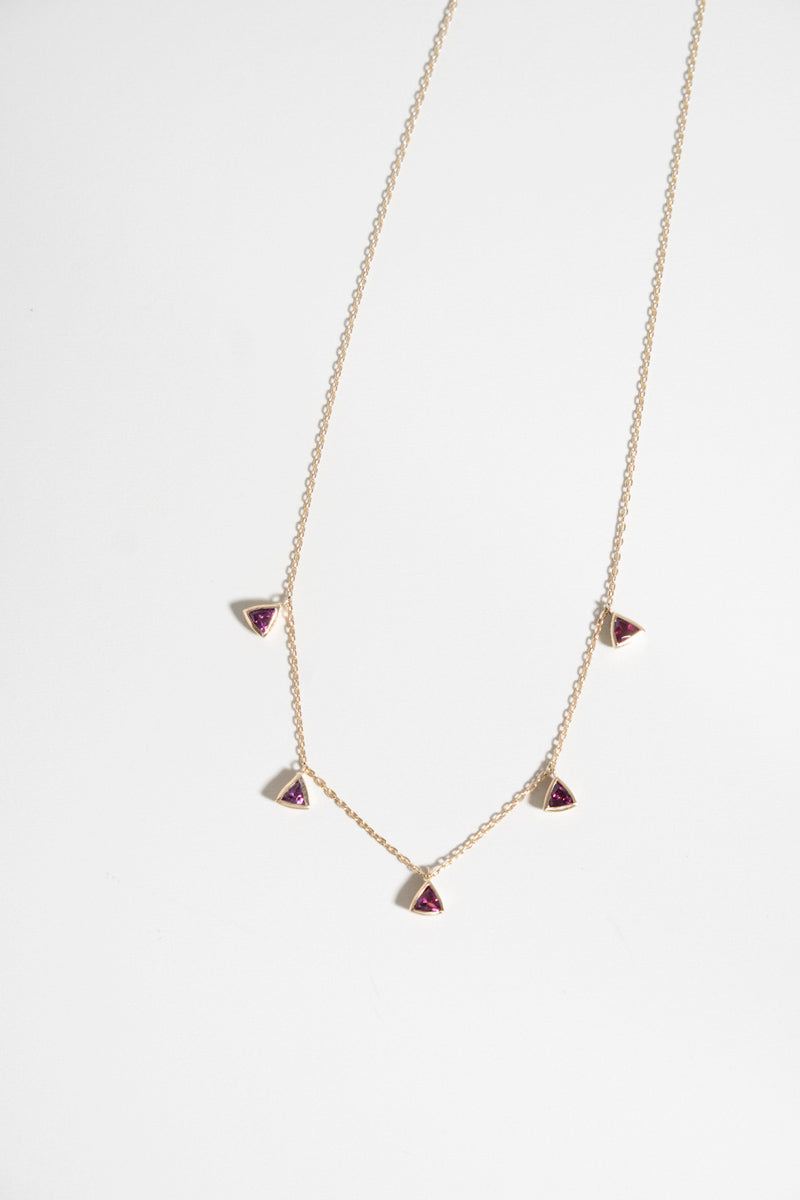 bohem Queen triangle rhodolite garnet necklace ロードライトガーネットネックレス/K10
