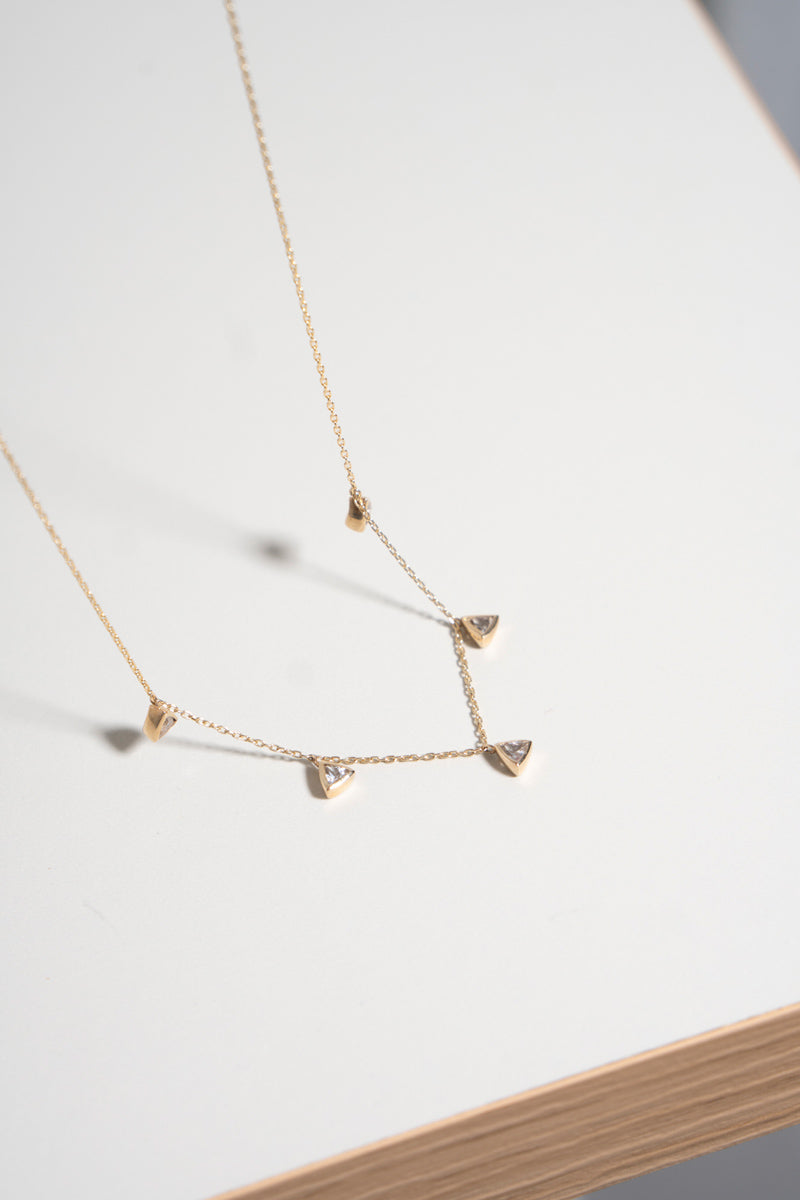 bohem Queen triangle white topaz necklace ホワイトトパーズネックレス/K10