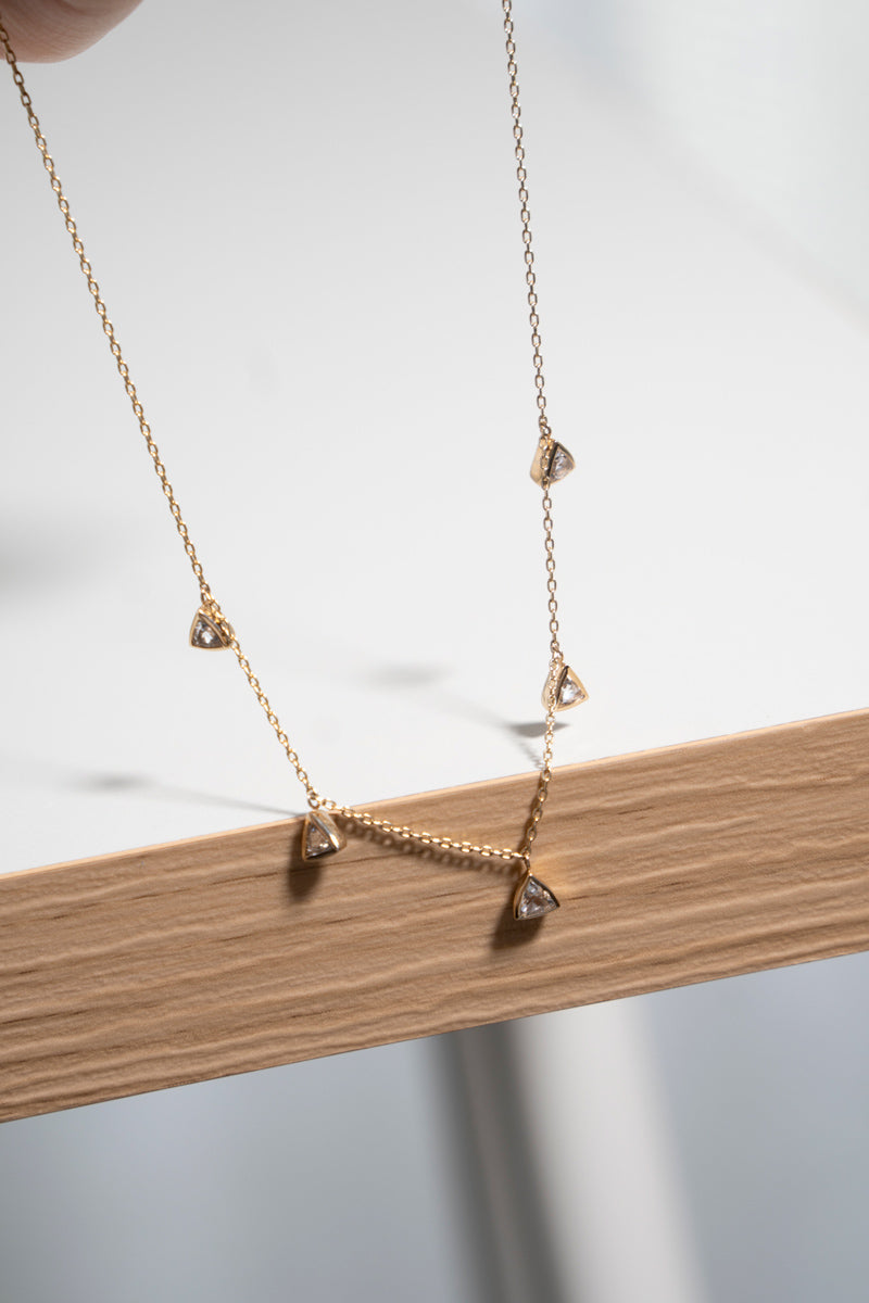 bohem Queen triangle white topaz necklace ホワイトトパーズネックレス/K10