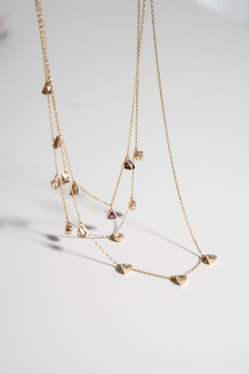 bohem Queen triangle white topaz necklace ホワイトトパーズネックレス/K10