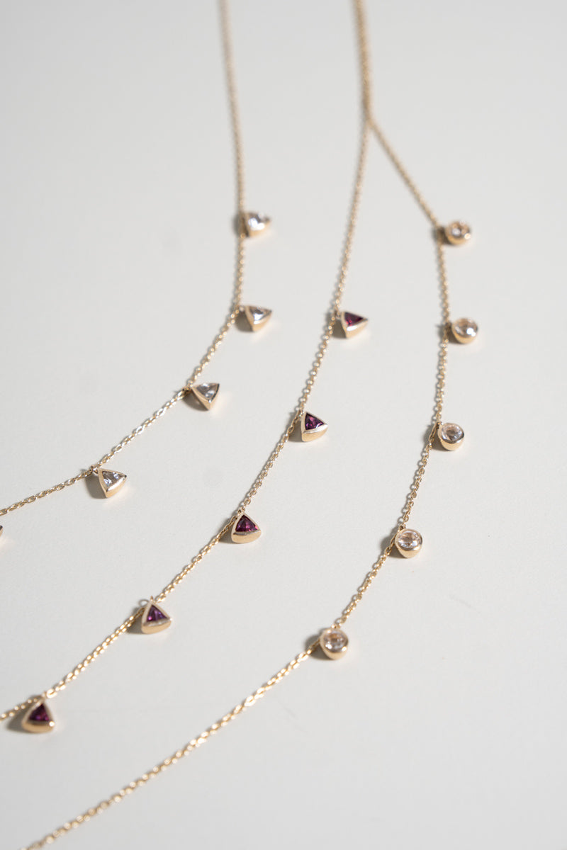 bohem Queen triangle white topaz necklace ホワイトトパーズネックレス/K10