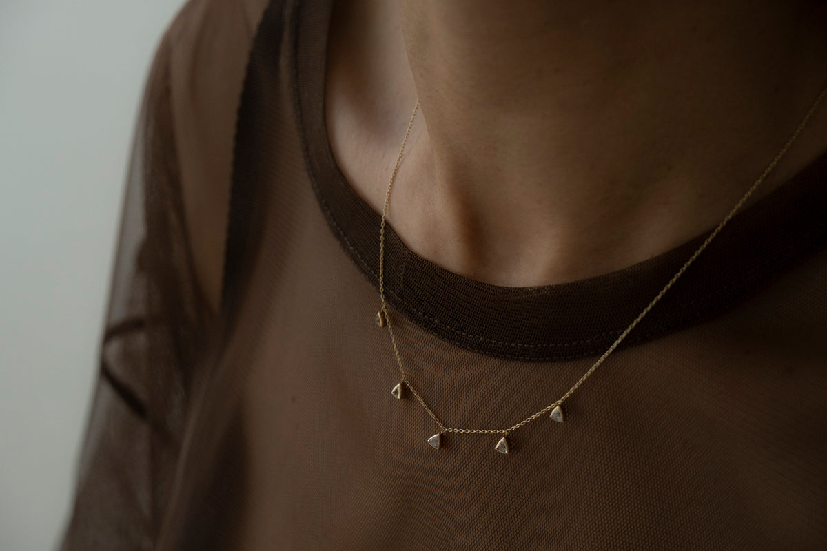 bohem Queen triangle white topaz necklace ホワイトトパーズネックレス/K10