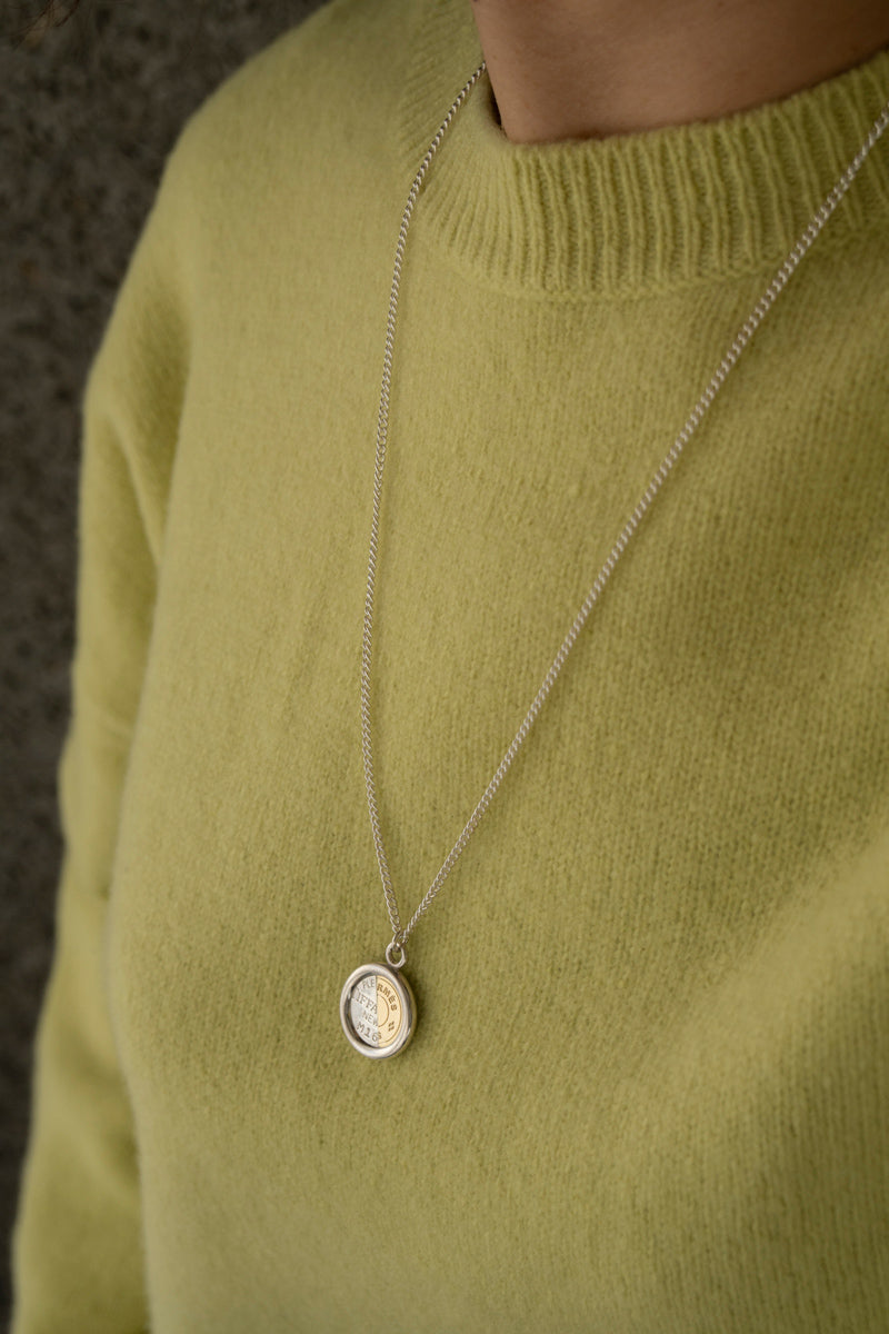 POLYTERON Coin necklace 395 /Silver&K18