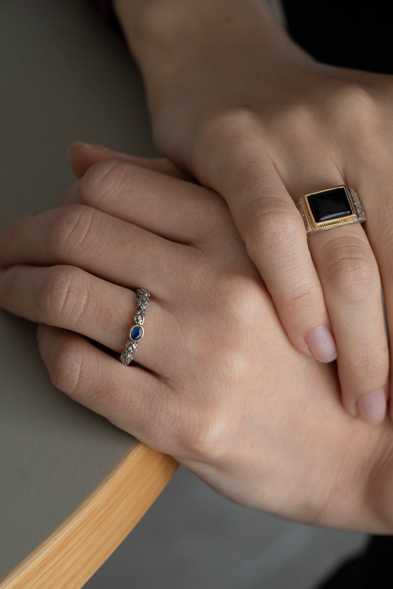 Gerochristo Eden's Garden Ring Blue Sapphire /SV&K18