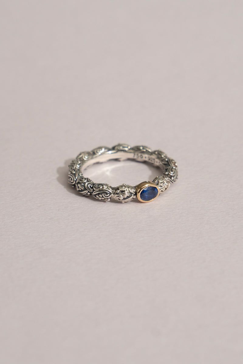 Gerochristo Eden's Garden Ring Blue Sapphire /SV&K18