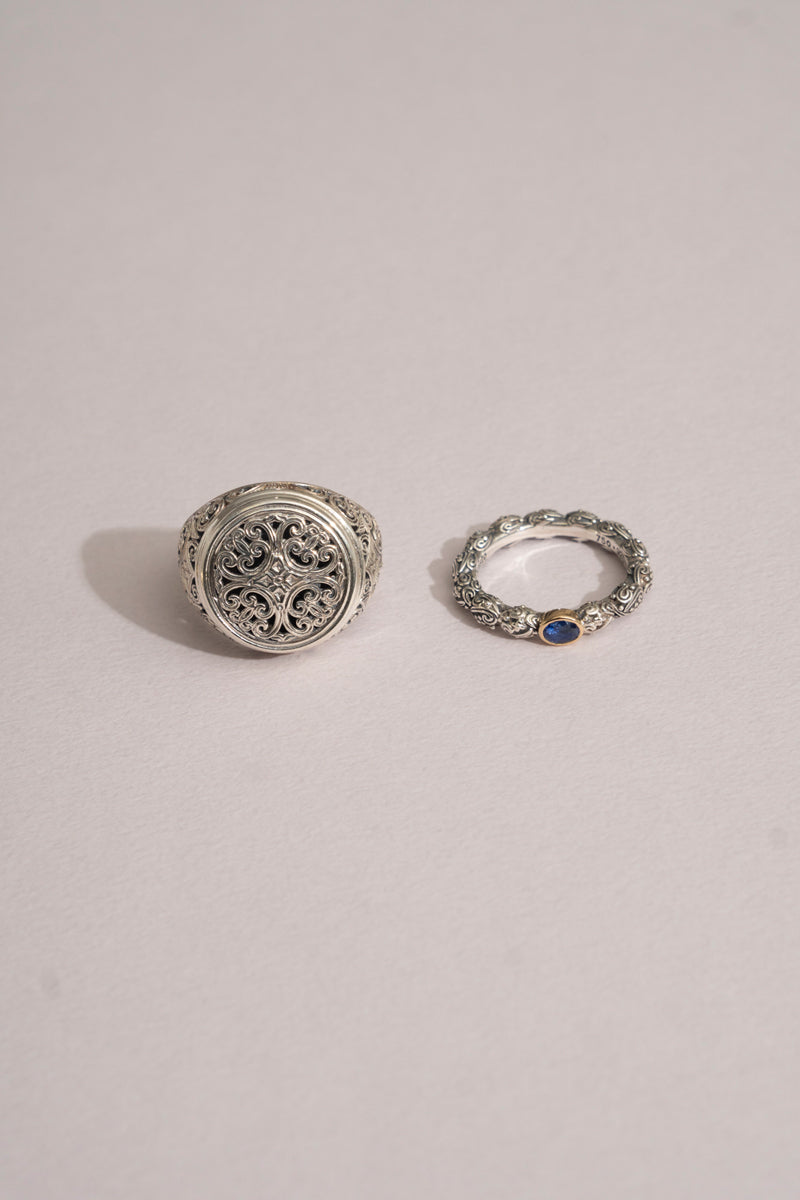 Gerochristo Eden's Garden Ring Blue Sapphire /SV&K18