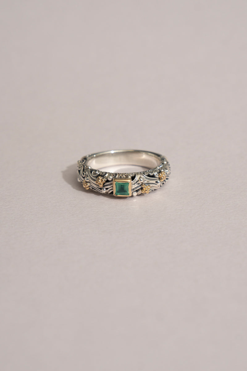 Gerochristo Kynthia Ring Green Agate /SV&K18