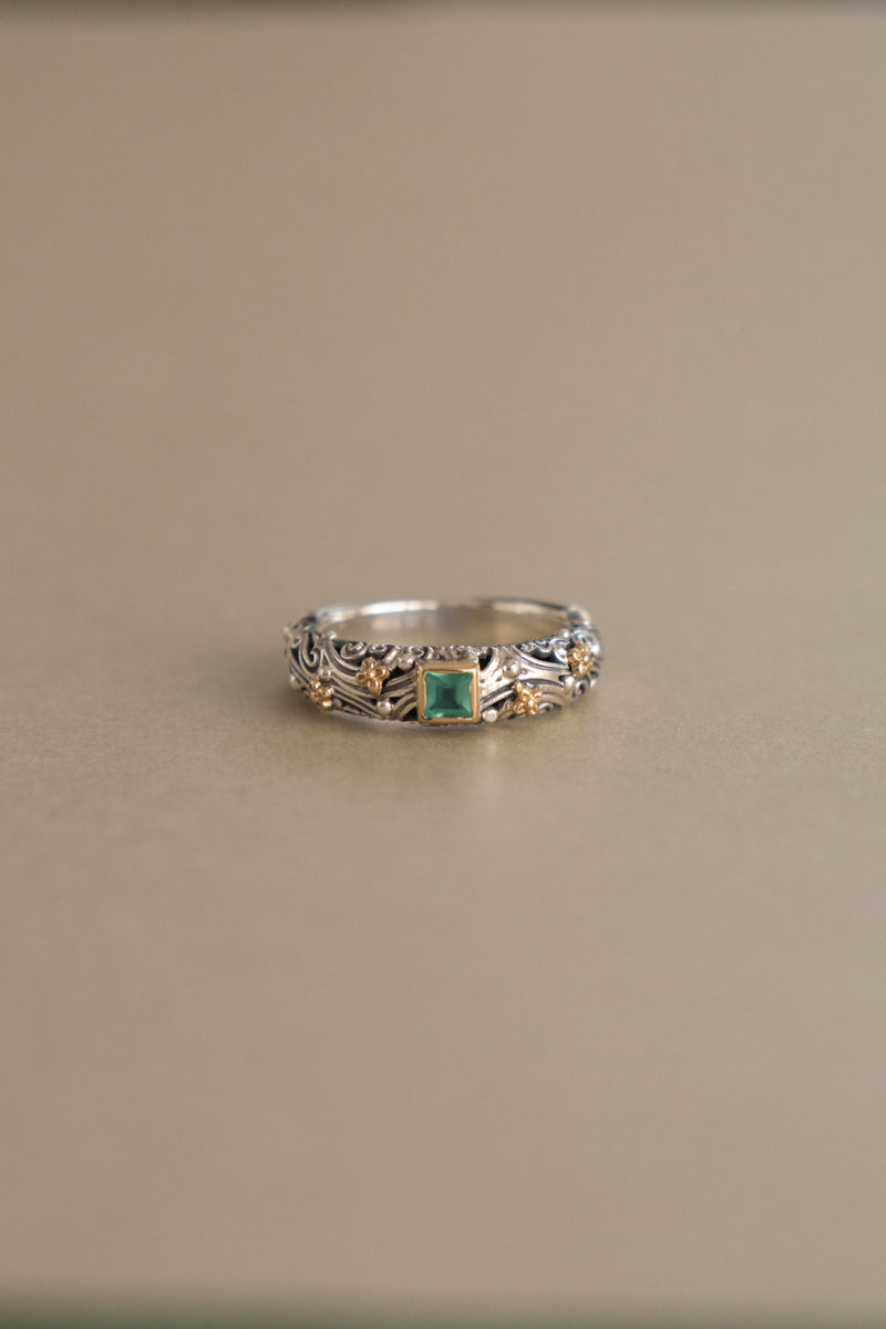 Gerochristo Kynthia Ring Green Agate /SV&K18