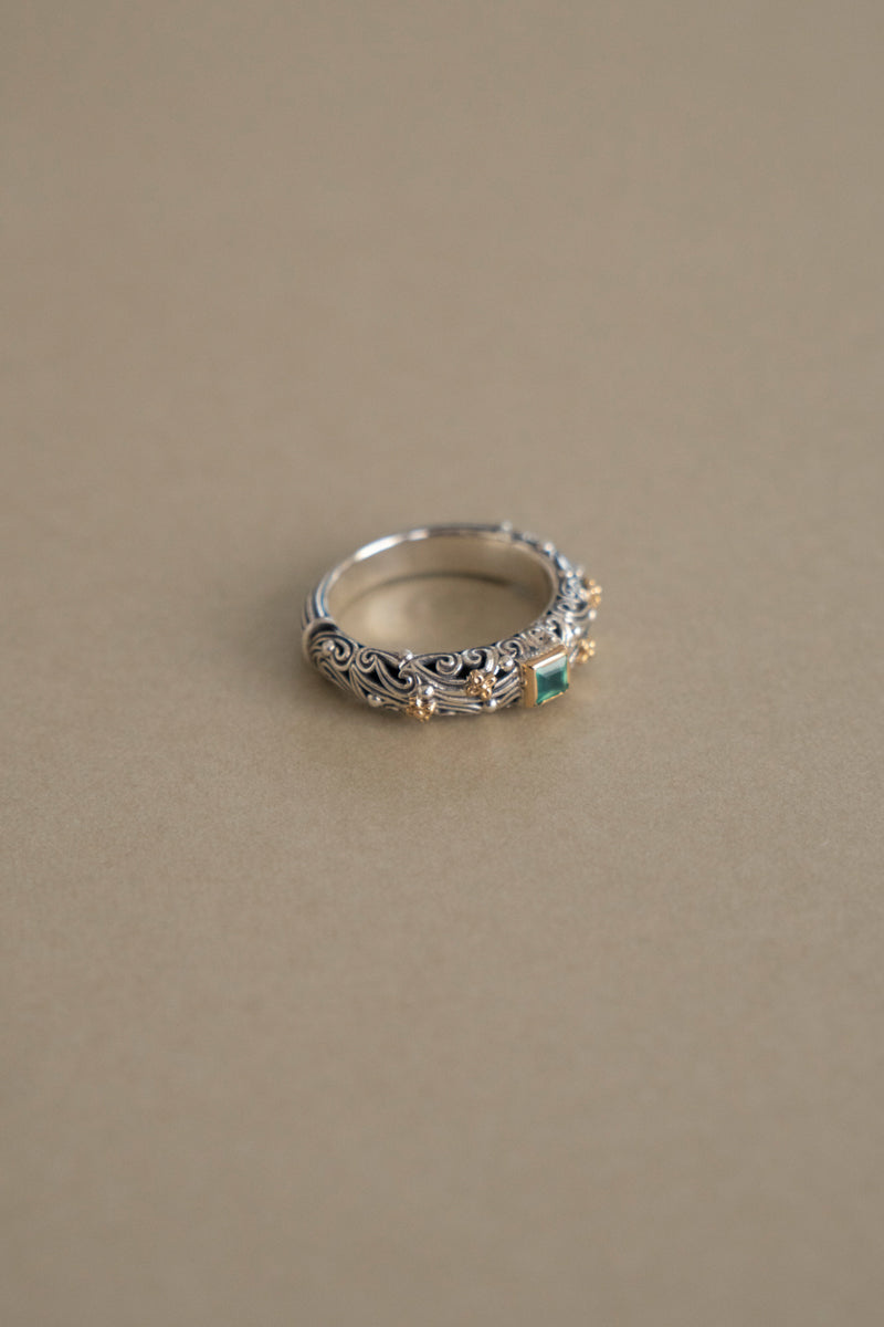 Gerochristo Kynthia Ring Green Agate /SV&K18