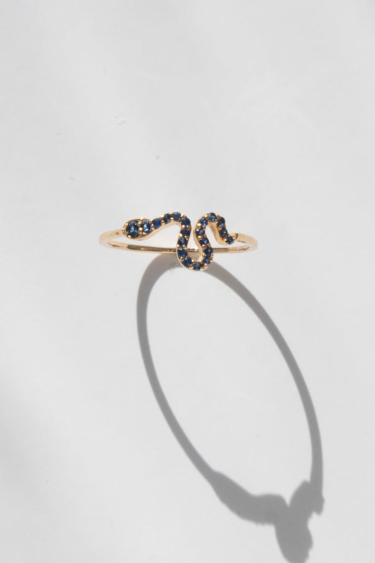 Snake Ring Blue Sapphire /K14