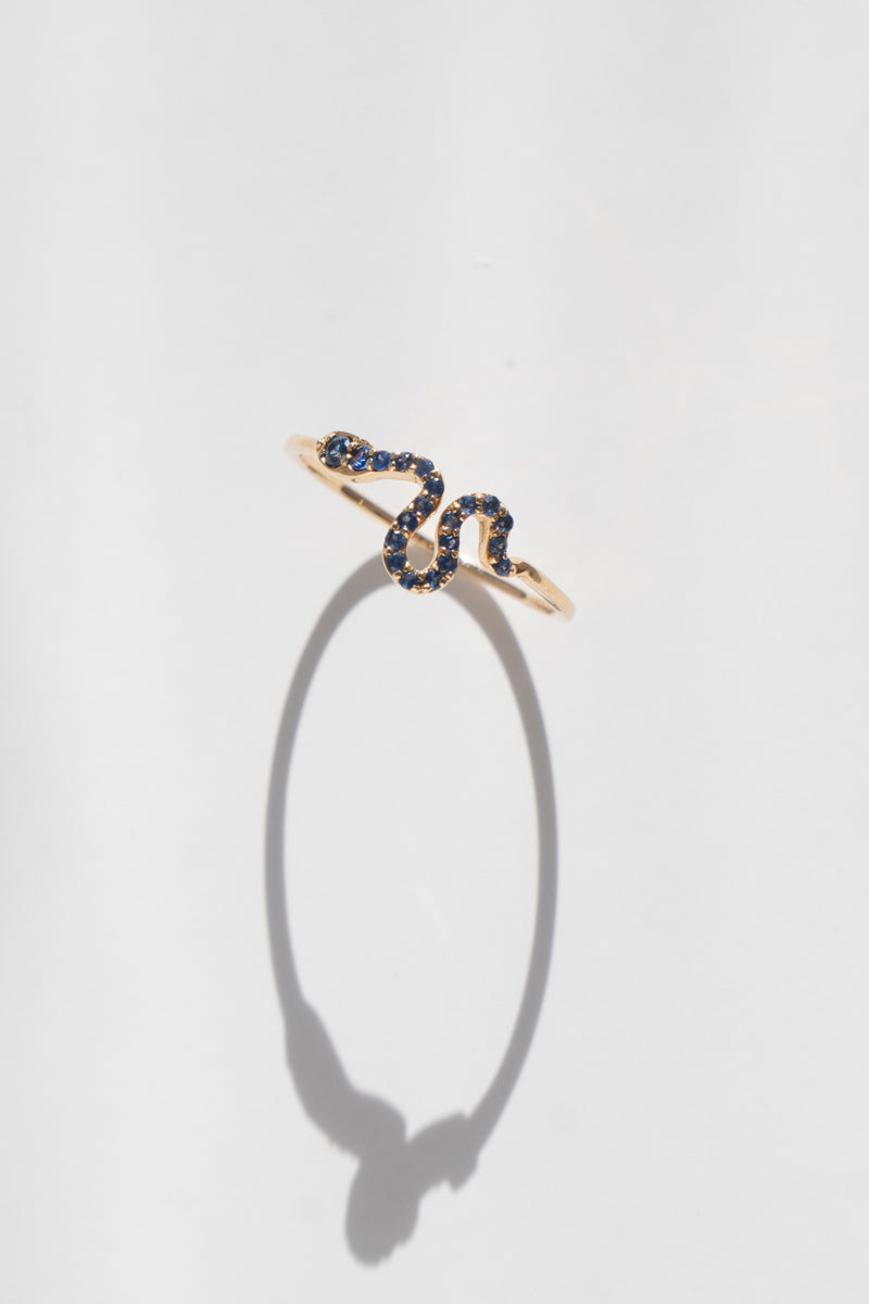 Snake Ring Blue Sapphire /K14