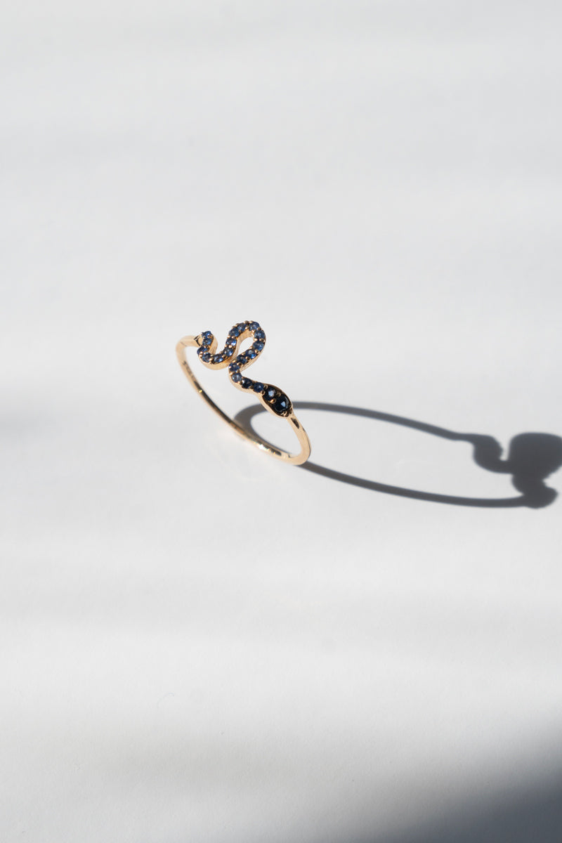 Snake Ring Blue Sapphire /K14