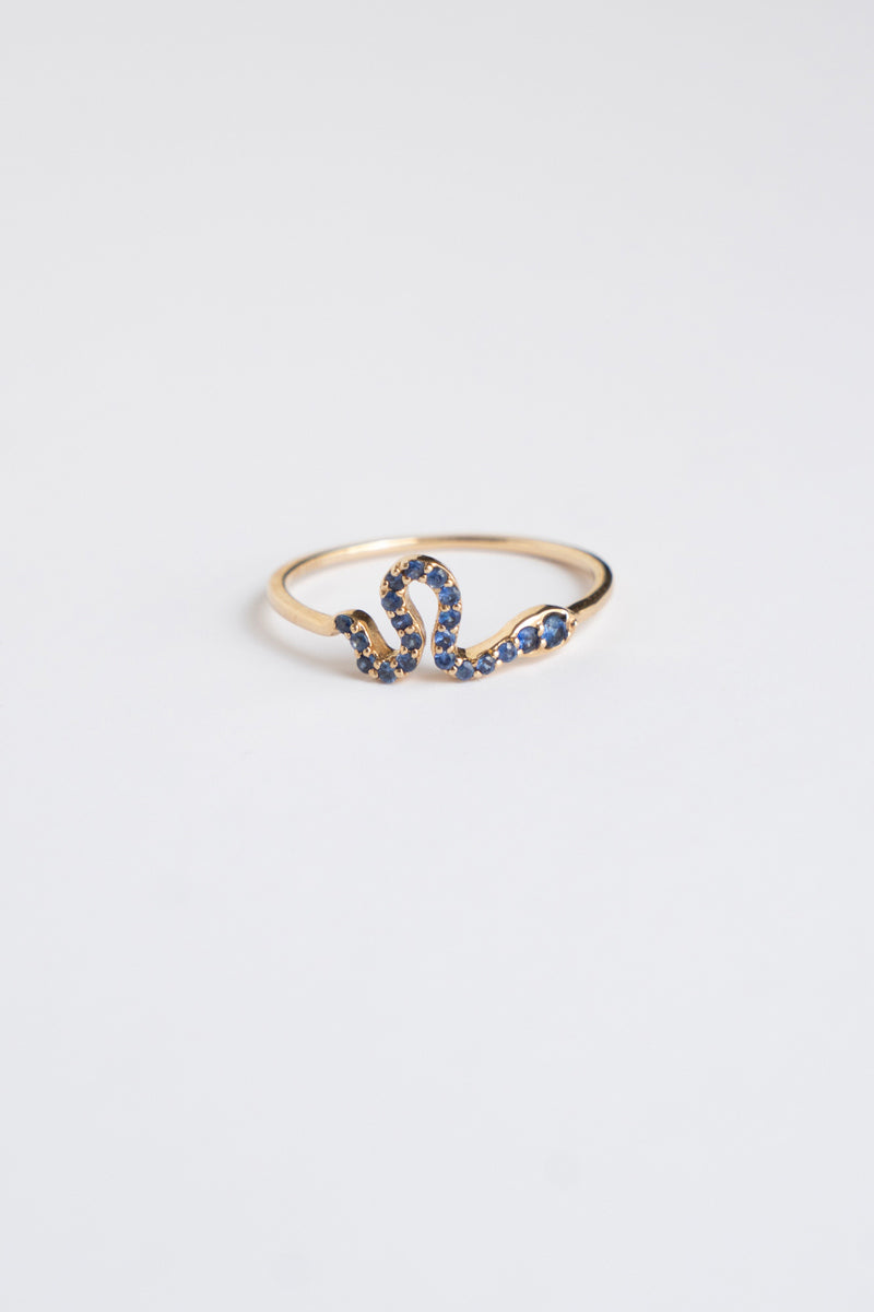 Snake Ring Blue Sapphire /K14