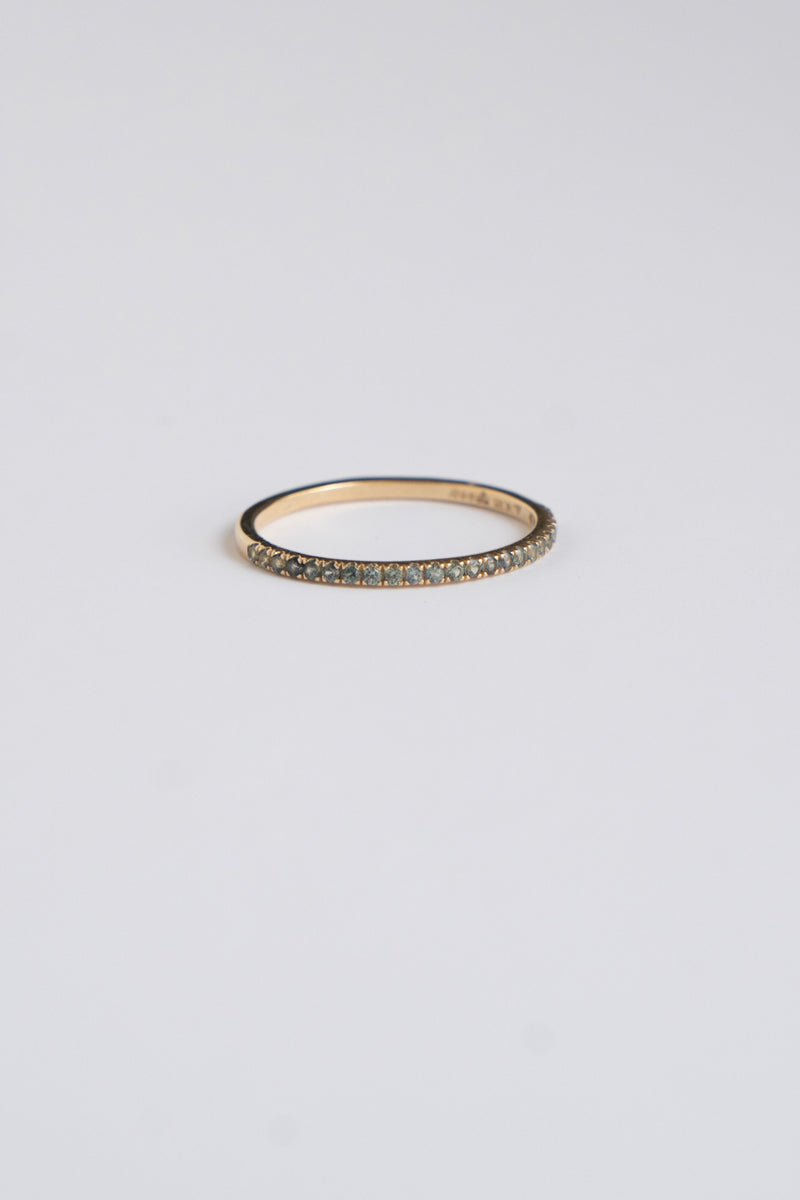 Half Eternity Ring Green Sapphire /K14