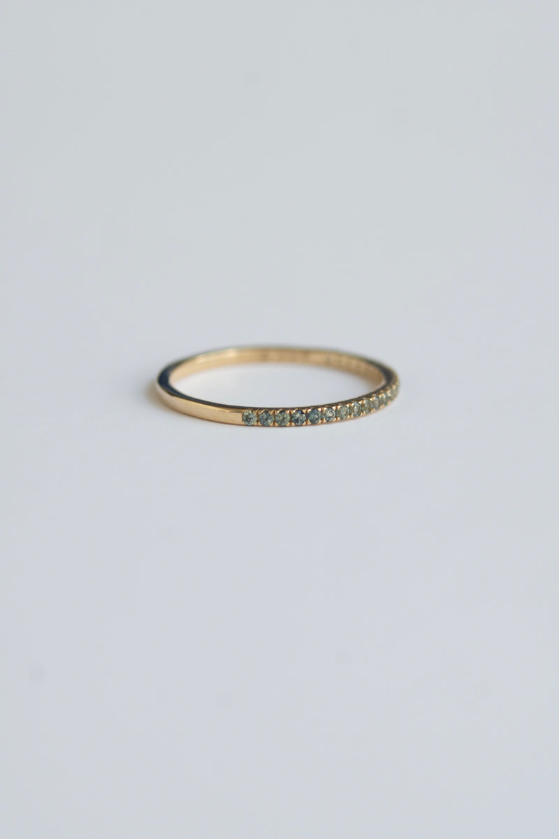 Half Eternity Ring Green Sapphire /K14