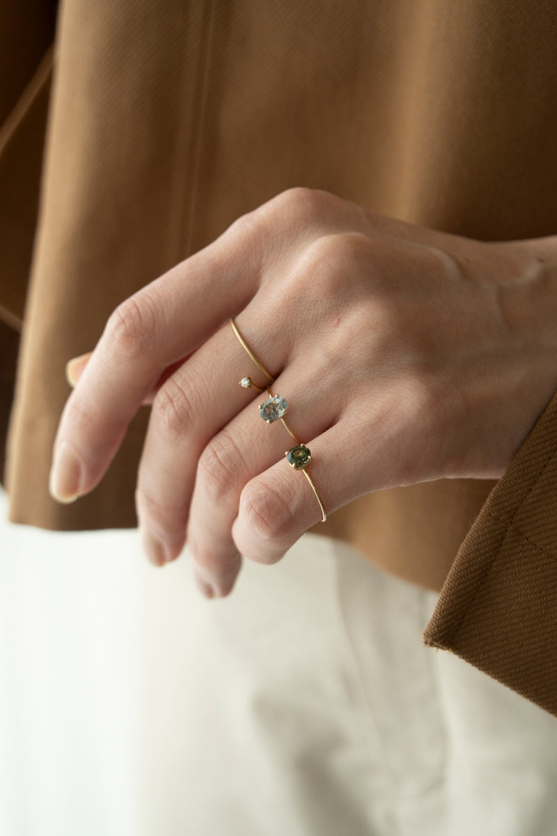LA MONTAGNE Moss aquamarine ring /K10
