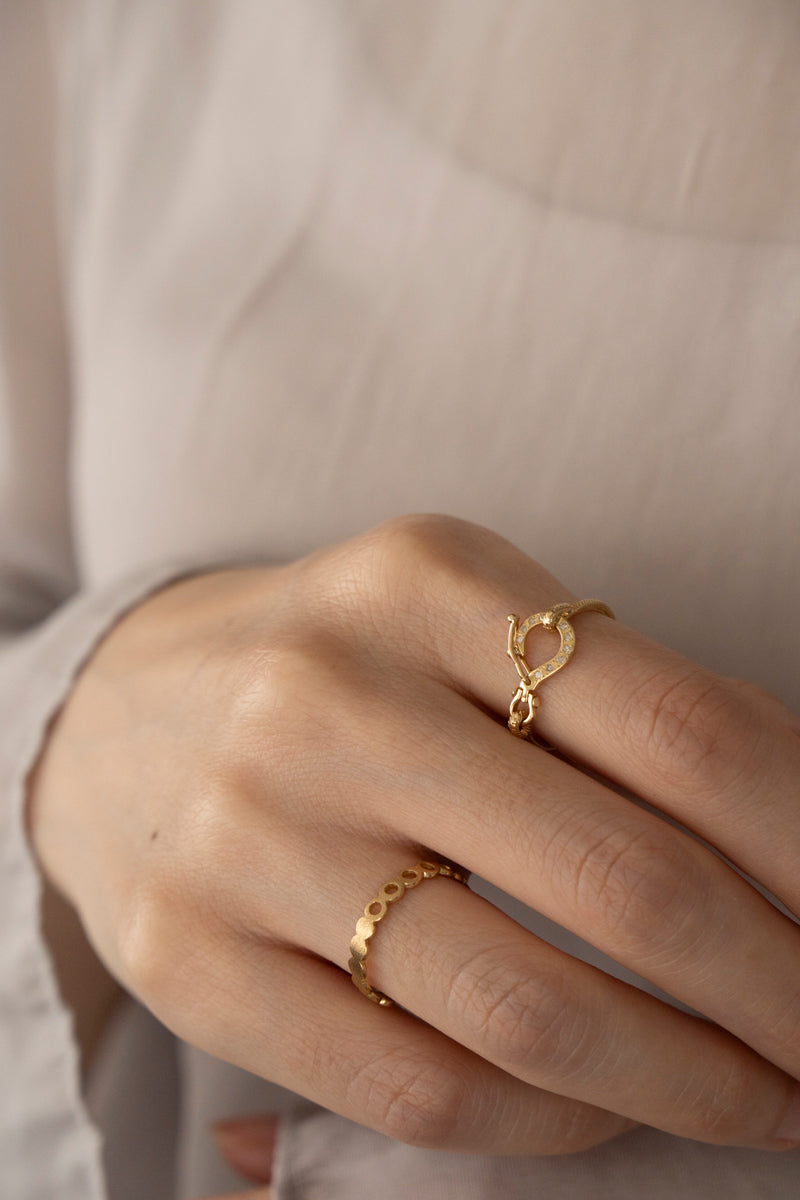 Perche? maru circle half Ring /K18