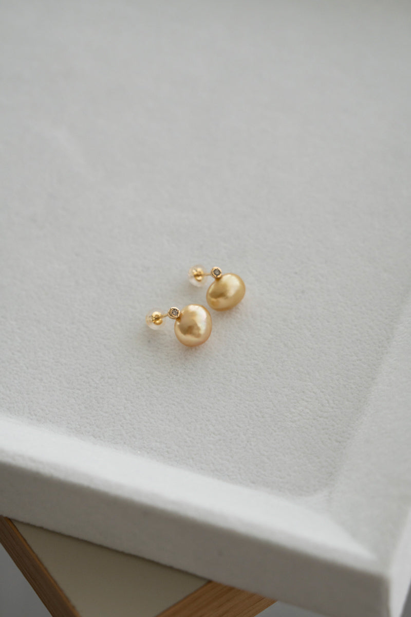 MINIMUMNUTS Keshi pearl pair pierce ケシパールペアピアス/K18
