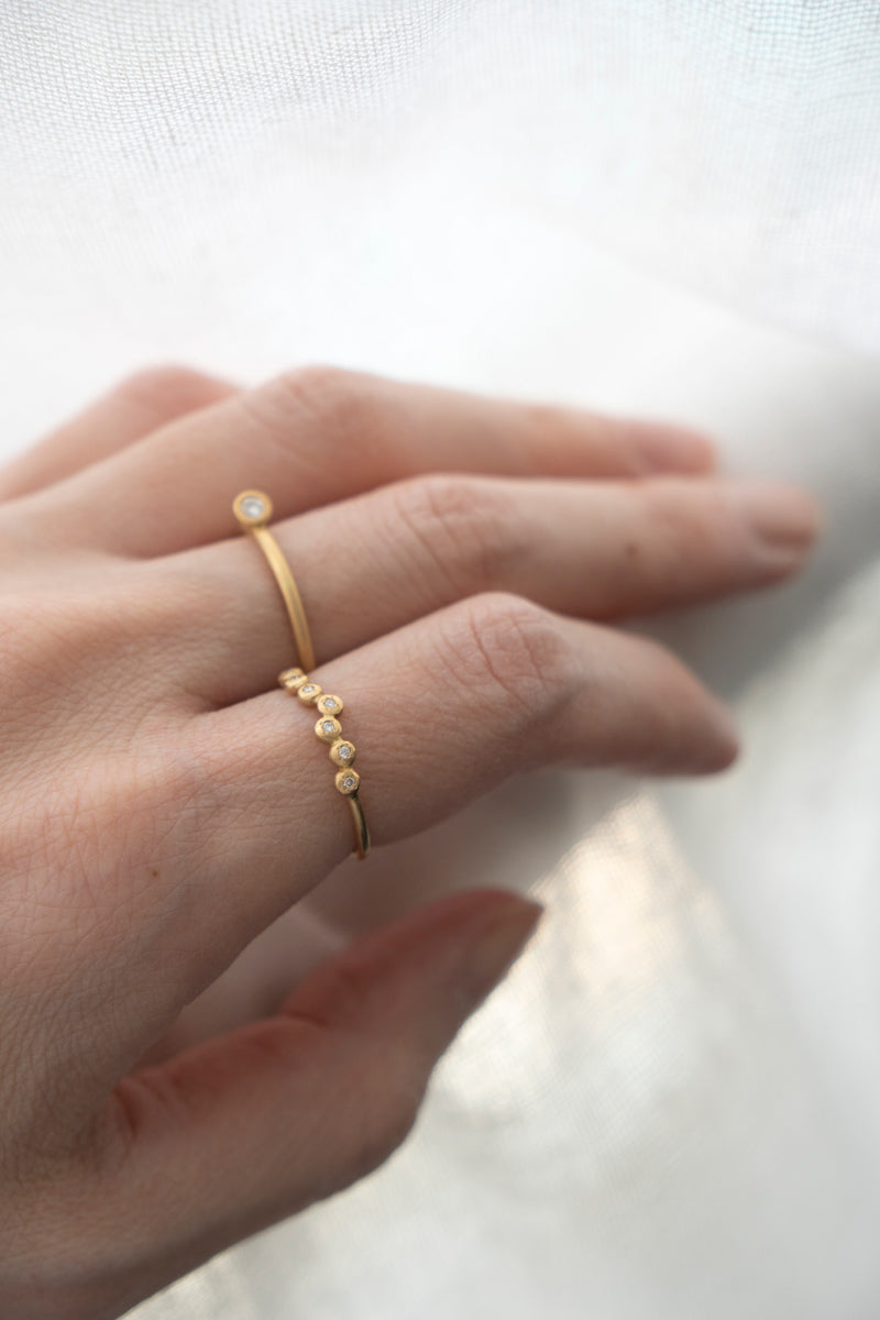 MINIMUMNUTS Cupring 7 diamond ring /K10 /K18 /PT900