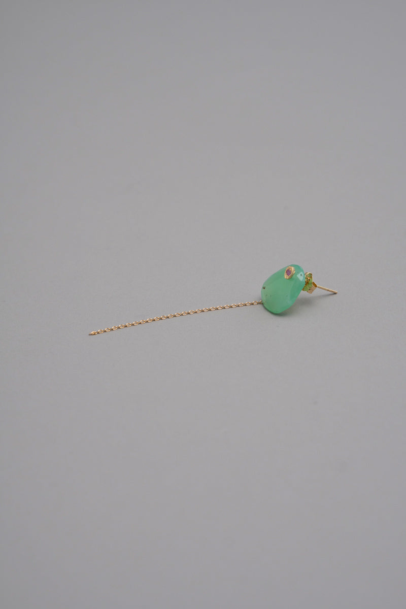 MONAKAjewellery flat chrysoprase pierce クリソプレイズピアス/K18