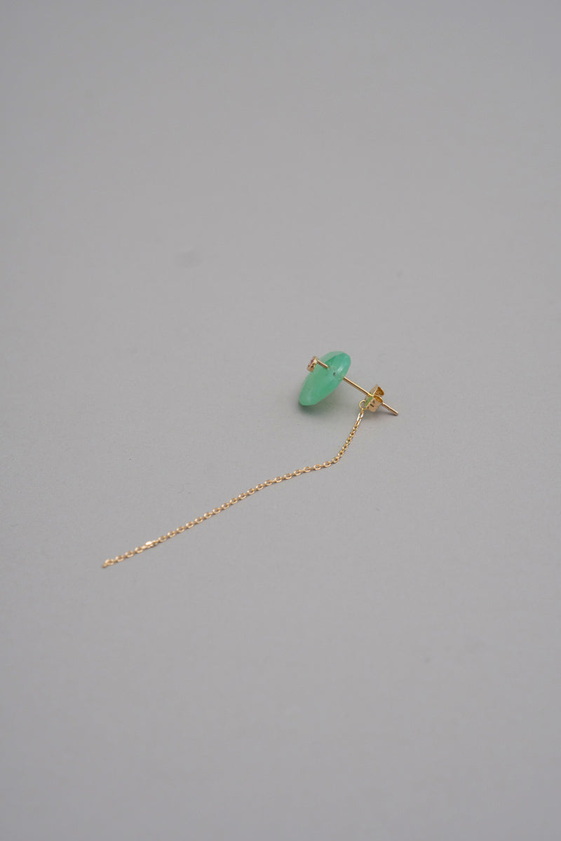 MONAKAjewellery flat chrysoprase pierce クリソプレイズピアス/K18