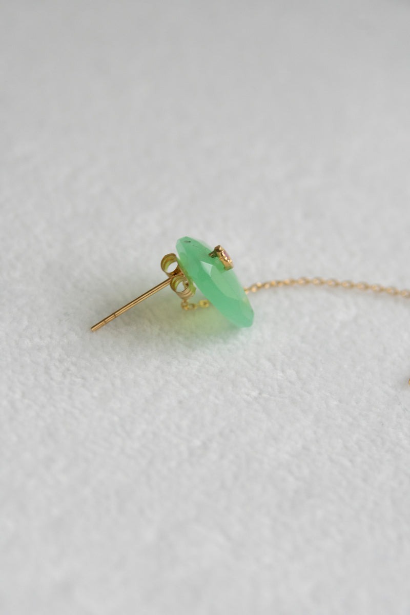 MONAKAjewellery flat chrysoprase pierce /K18