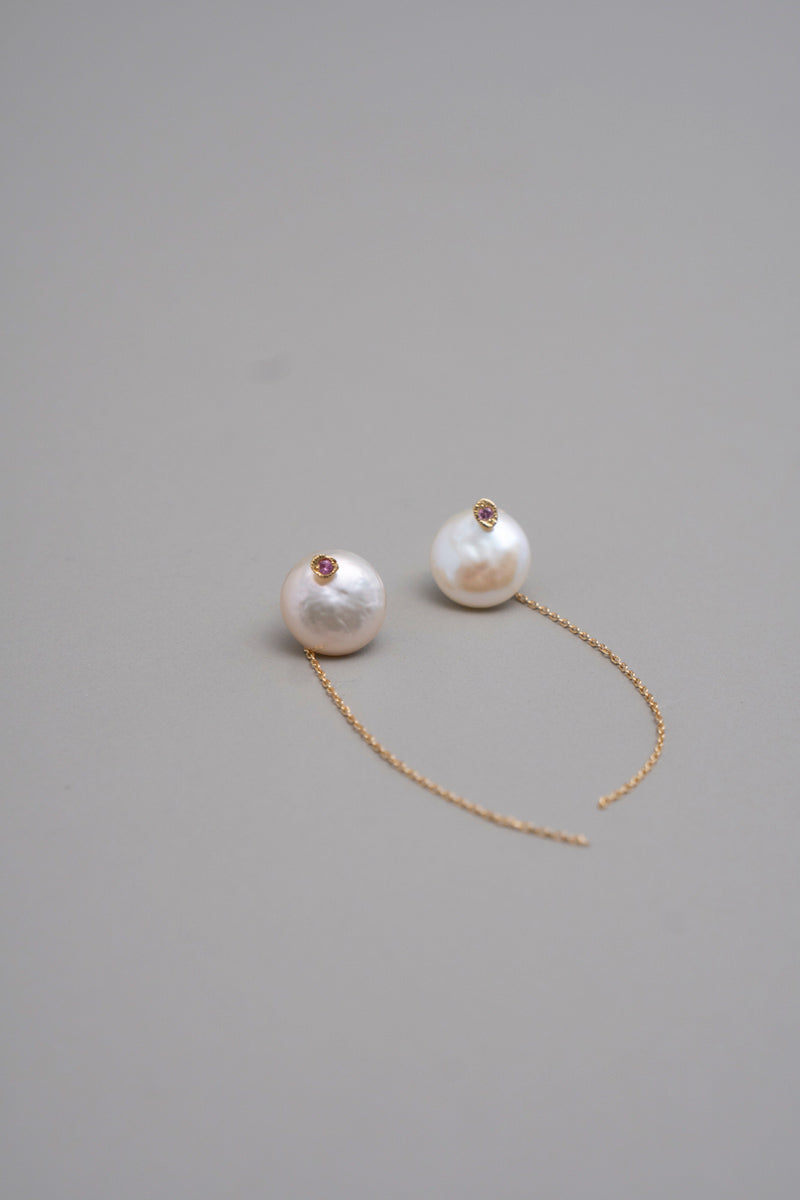 MONAKAjewellery flat pearl pierce パールピアス/K18